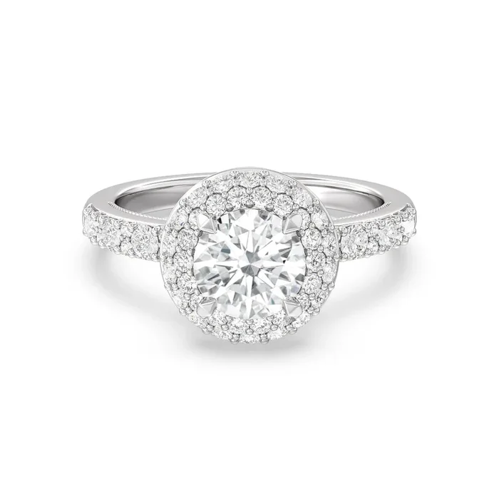 Falling Edge Halo Engagement Ring – Home Preview