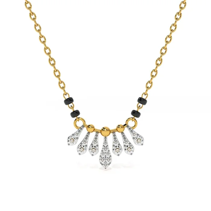 Falling Grace 9KT Gold Lab Grown Diamond Mangalsutra