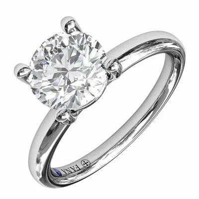 Fana Classic Round Cut Solitaire Engagement Ring Setting in 14kt White Gold (.02ct tw)