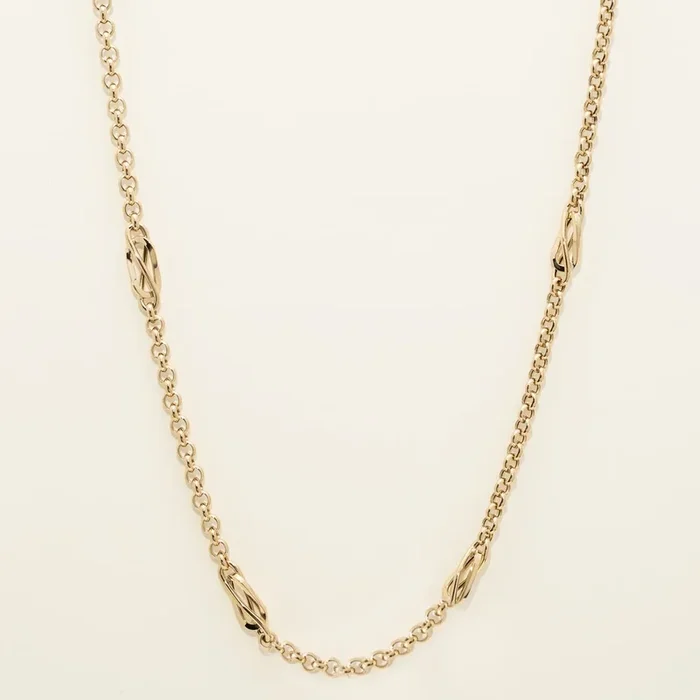Fancy Link Necklace in 14kt Yellow Gold