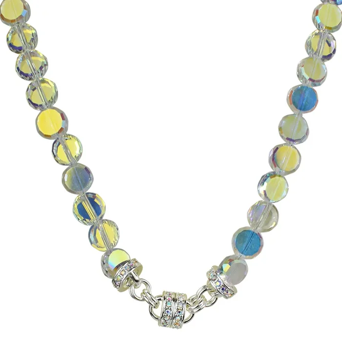 Fantasia Crystal Beaded Magnetic Interchangeable Necklace (Sterling Silvertone/Crystal AB)