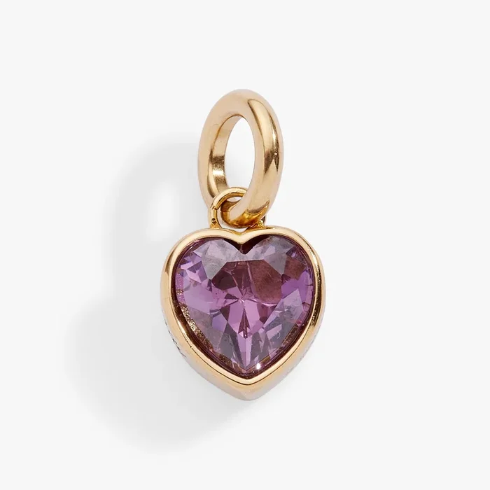 February ‘Clarity’ Heart Birthstone Charm