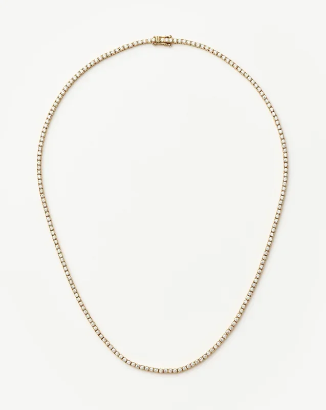 Fine Diamond Tennis Necklace | 14ct Solid Gold Diamond