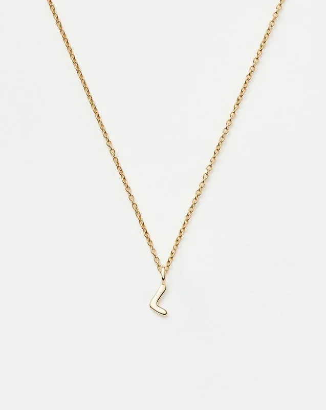 Fine Initial Mini Pendant Necklace – L | 14ct Solid Gold