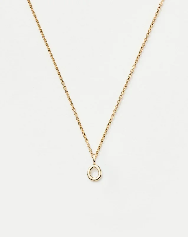 Fine Initial Mini Pendant Necklace – O | 14ct Solid Gold