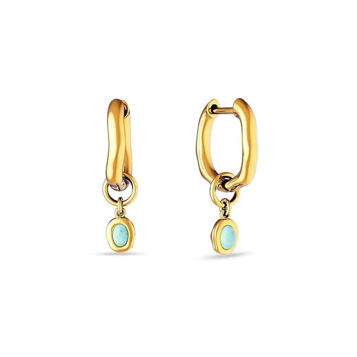 Fine Molten Huggie Earrings (Gold) – Amazonite