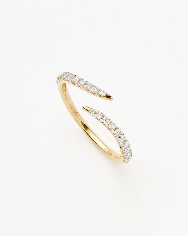 Fine Open Claw Ring | 14k Solid Gold/Diamond