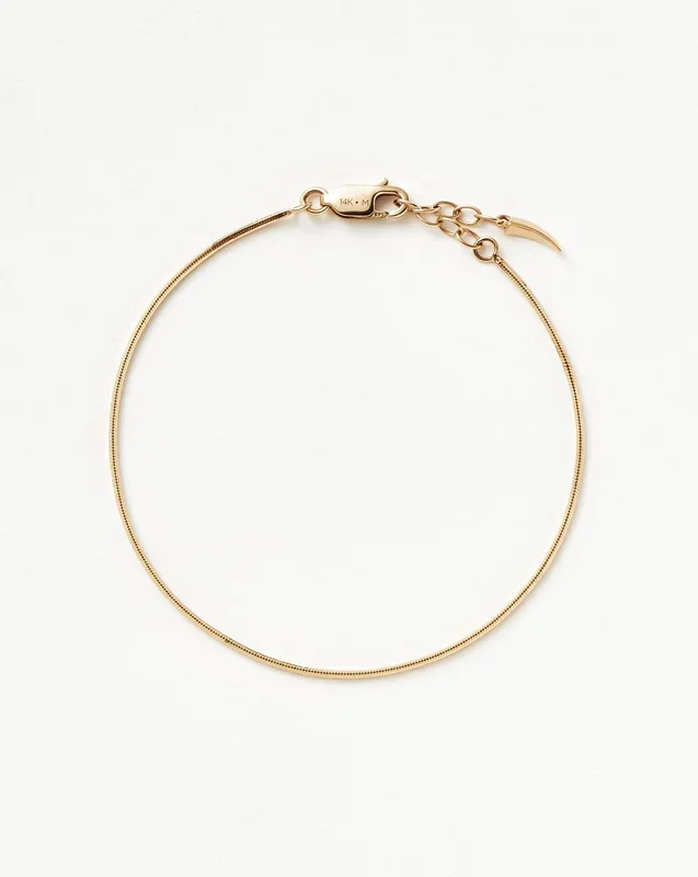 Fine Square Snake Chain Bracelet | 14k Solid Gold