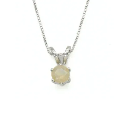 Fire Opal Pendant – Dainty Opal Necklace – October Birthstone Necklace