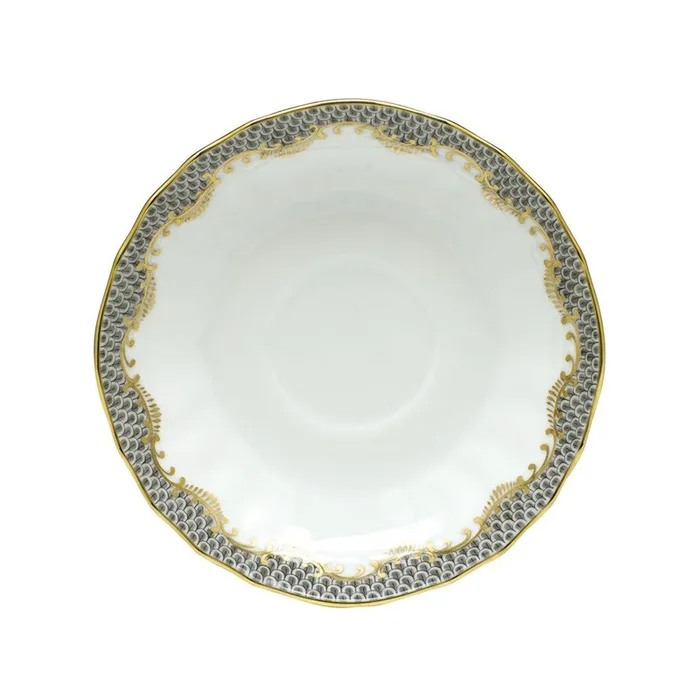 Fish Scale Canton Tea Saucer, Gray