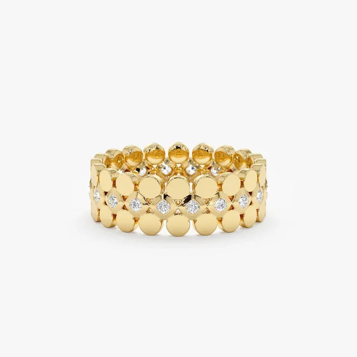 Flat Bead Diamond Eternity Ring, Izi