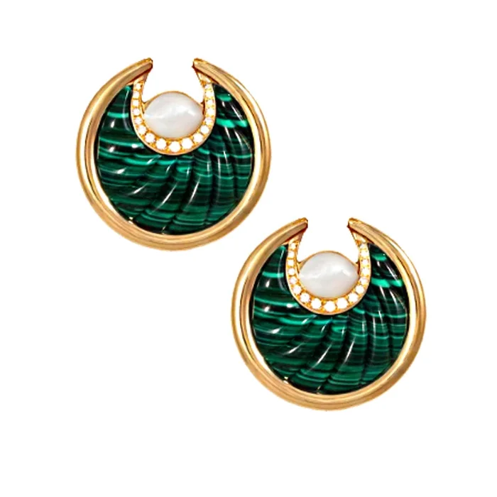 Flat Circus Moon Earrings, Medium