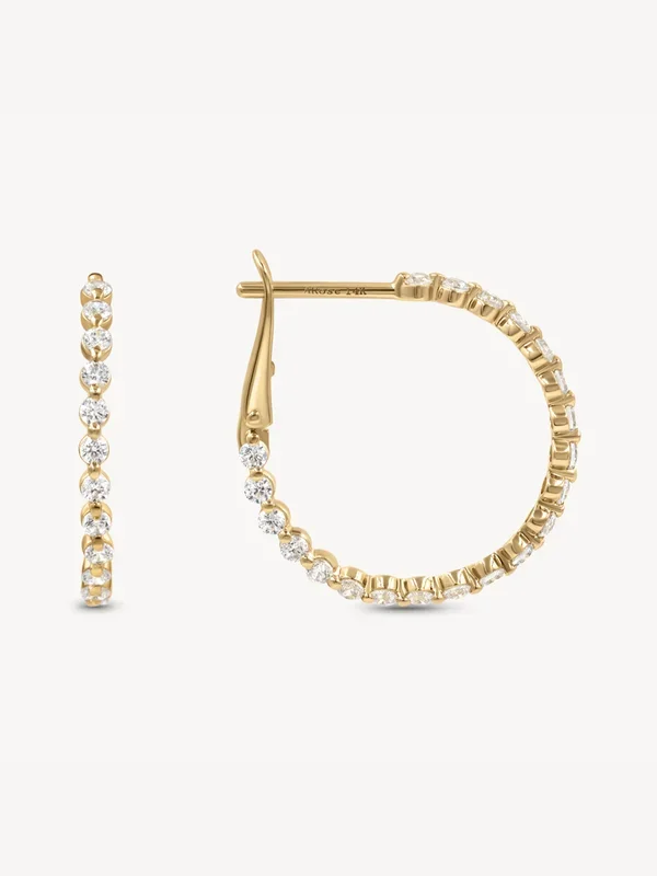 Floating Diamond Hoops