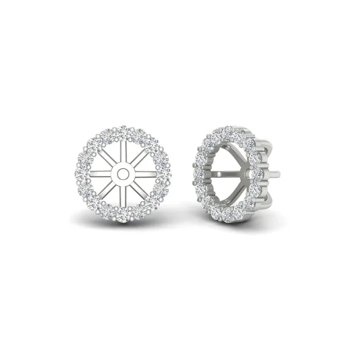 Floral Diamond Earrings Jacket For 3 Carat Stud