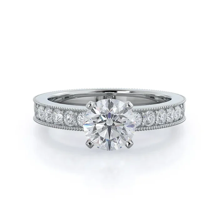 Floral Diamond Engagement Ring