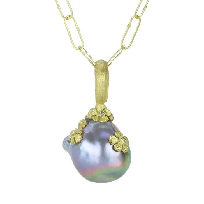 Floral Freshwater Pearl Charm (Charm Only)