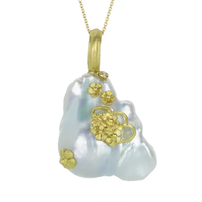 Floral Freshwater Pearl Pendant (Pendant Only)