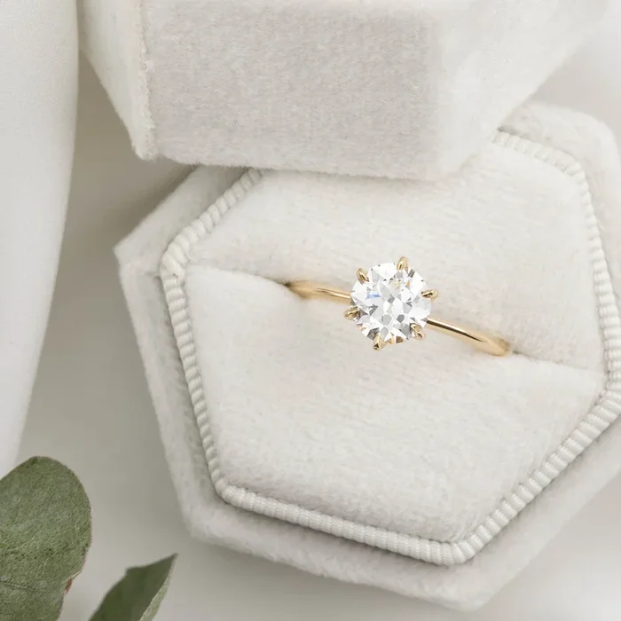 Floryn Ring, GIA Certified 1.15ct Brilliant Cut Diamond, 14k Yellow Gold (One of a kind)