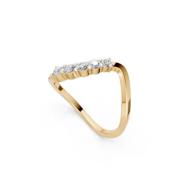 Fluid Curve 9KT Gold Lab Grown Diamond Ring