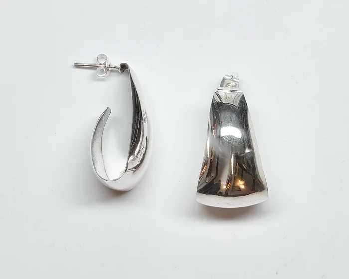 Folded Sterling Silver Hoop Earrings