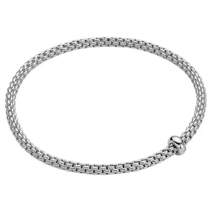 Fope 18k Prima Flex’it Bracelet with Single Diamond