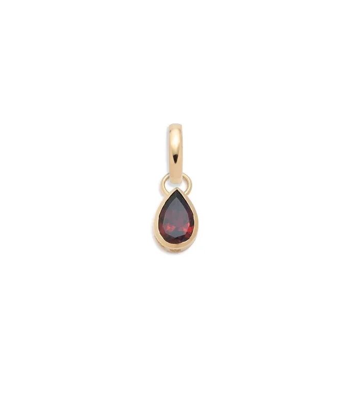 Forever & Always a Pair Garnet Pear Pendant : in Yellow Gold with an Annex Link