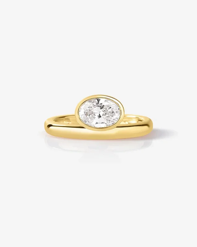 Framed Oval Lab Diamond Ring