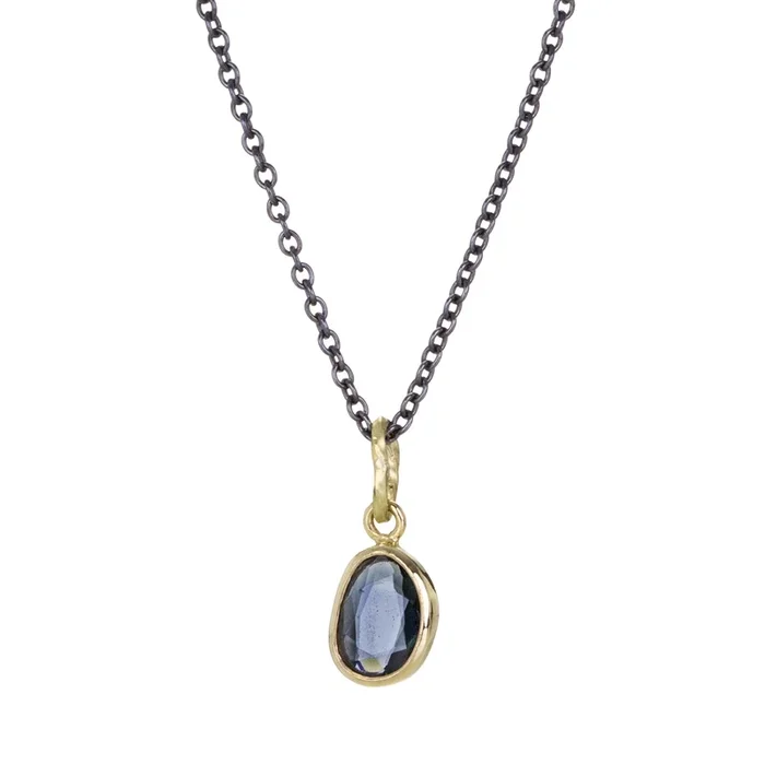 Free Form Blue Sapphire Pendant (Pendant Only)