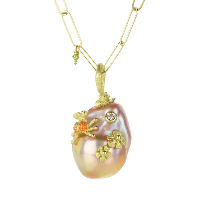 Freshwater Pearl Pendant with Bug (Pendant Only)