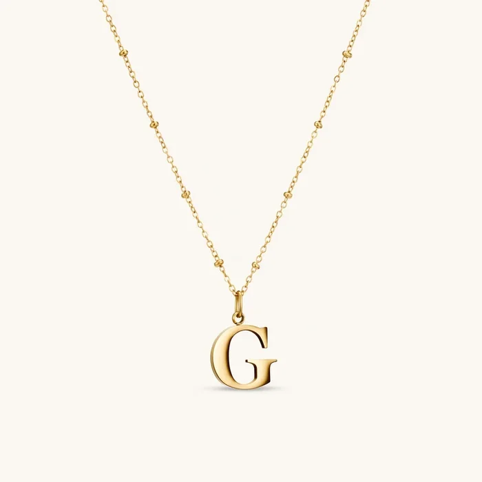 G Initial Pendant Necklace Gold