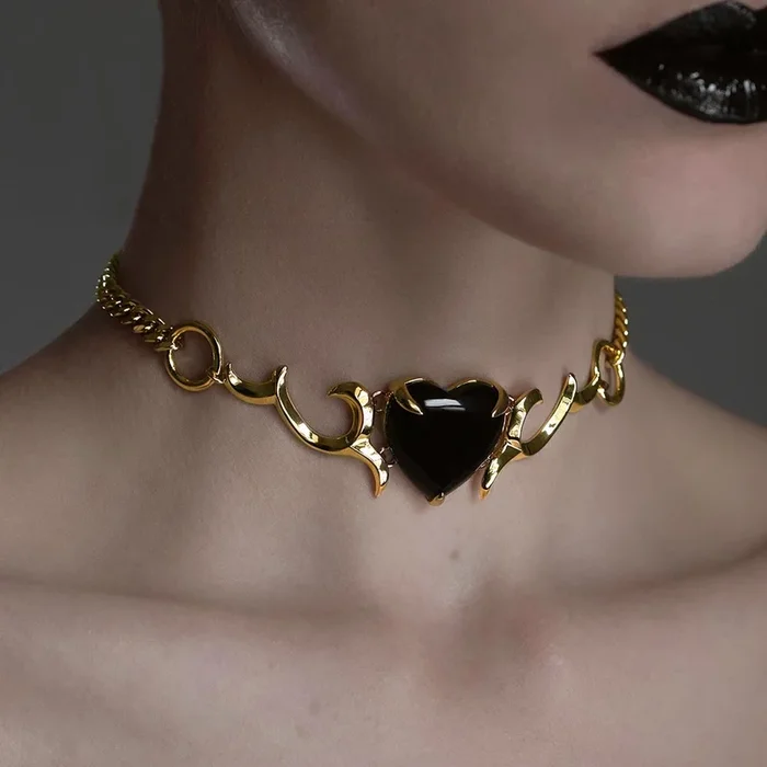GALACTIC. Cosmic Waves Obsidian Choker – Gold