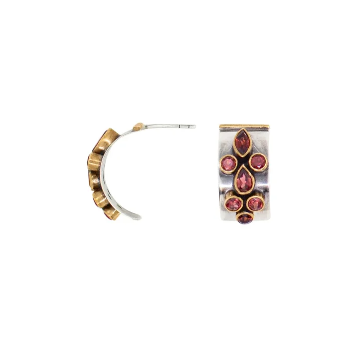 Garnet Crescent Post Hoops