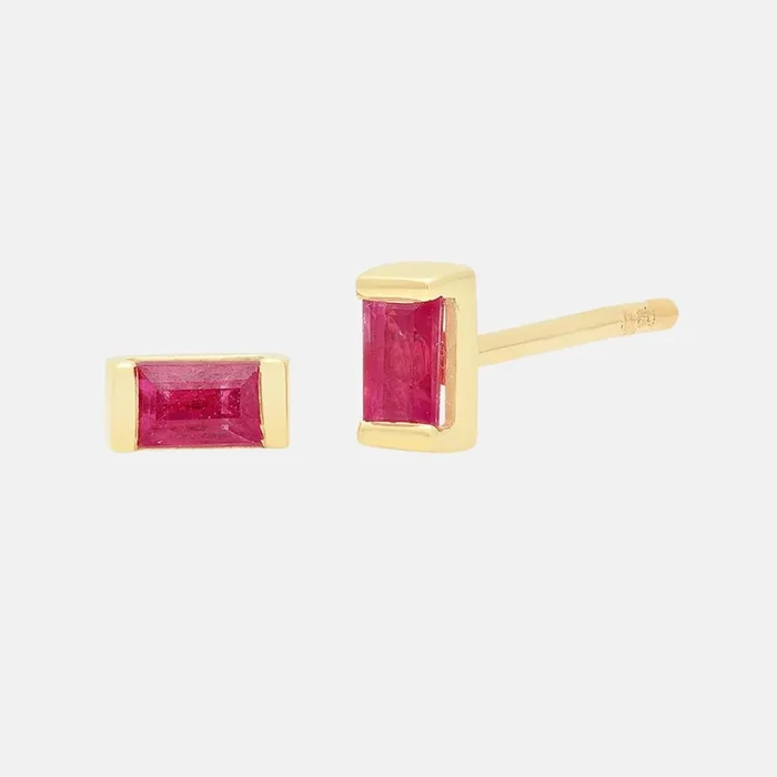 Gemstone Baguette Studs