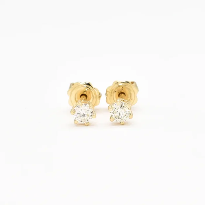 Genuine Diamond Studs – Solid Gold Diamond Earrings – Dainty Diamond Studs