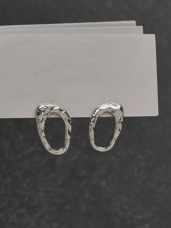 Geometric 3 Silver Singles Earring