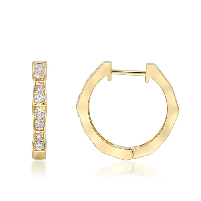 Geometric Diamond Hoop Earrings