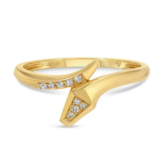 Geometric Gold Snake Wrap Ring