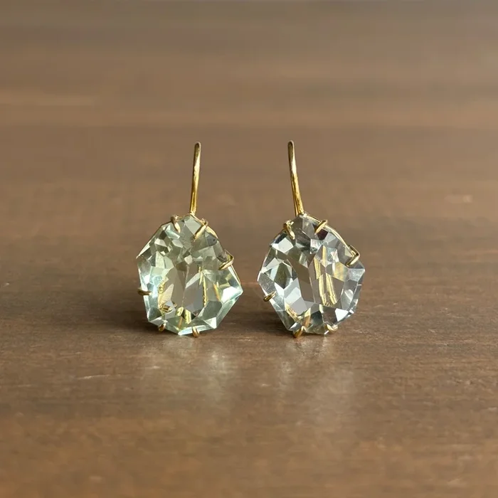 Geometric Prasiolite Earrings