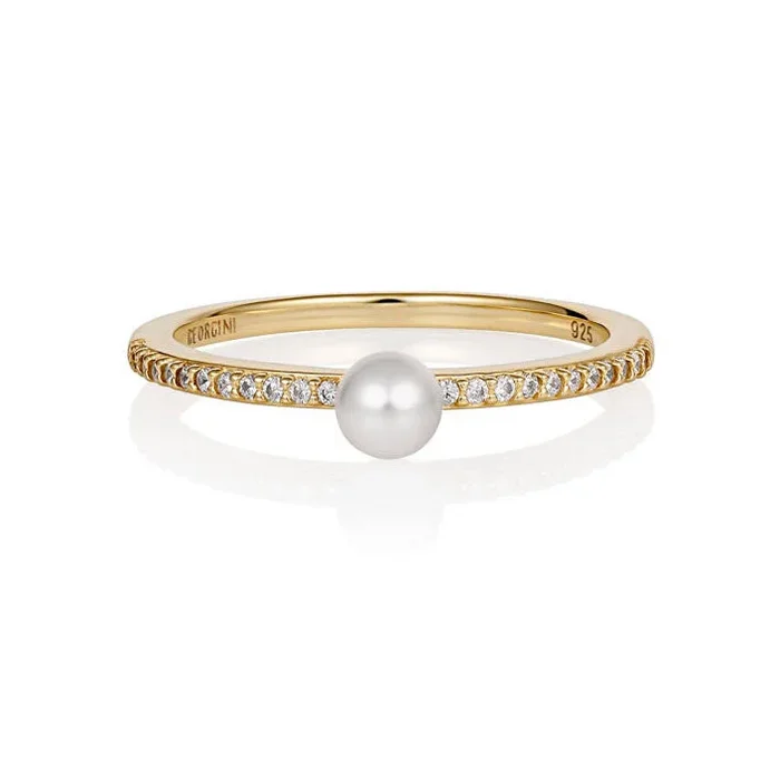 Georgini Heirloom Gold Plated Sterling Silver Fresh Water Pearl Cherished Ring