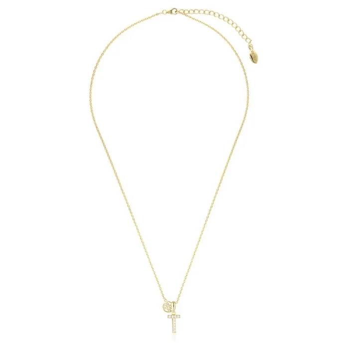 Georgini Sterling Silver Gold Plated Luxury Letters T Pendant On Chain