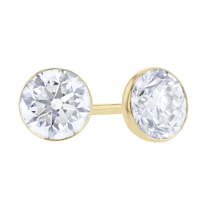 Get Naked Bezel Diamond Stud Earrings 1/2ct