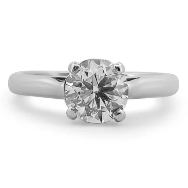 GIA Graded 0.92ct Round Brilliant Natural Diamond Solitaire Engagement Ring in 14k White Gold
