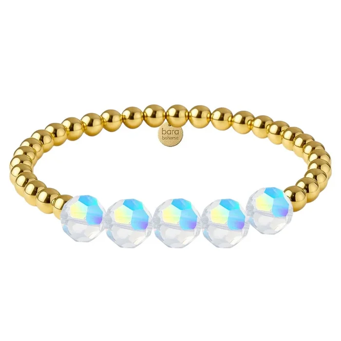 Gigi | Gold Filled Beaded Bracelet with Crystals