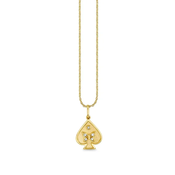 Gold & Diamond Ace of Spades Charm