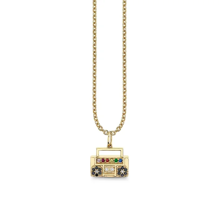 Gold & Diamond Boombox Charm