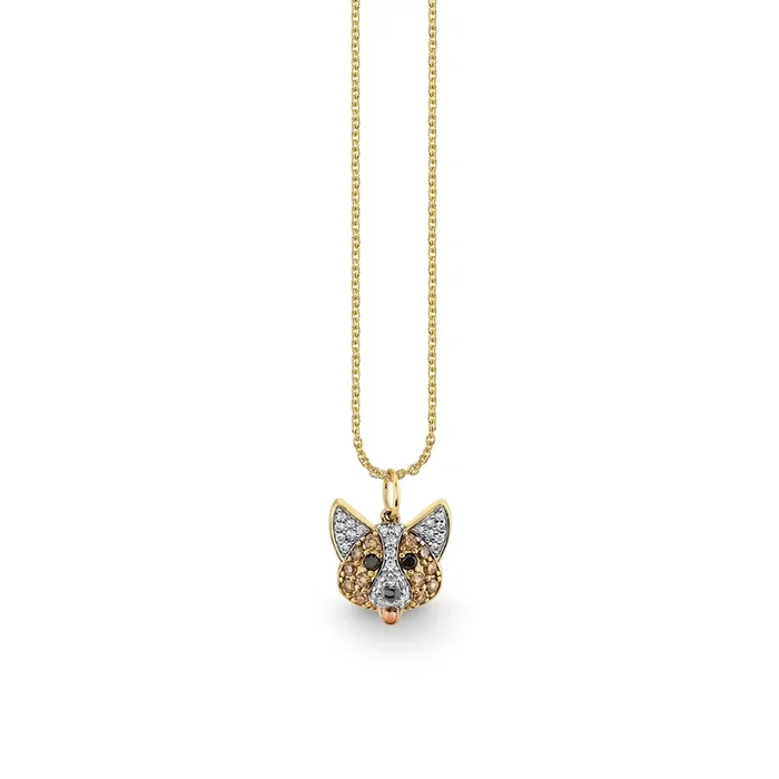 Gold & Diamond Corgi Charm