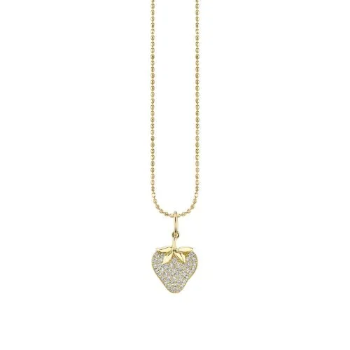 Gold & Diamond Strawberry Charm