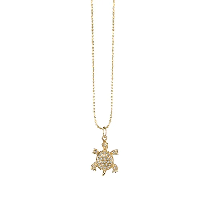 Gold & Diamond Turtle Charm
