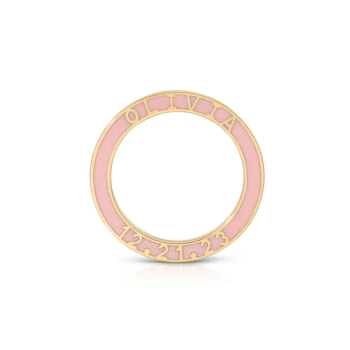 Gold and Enamel Personalized Eternity Band