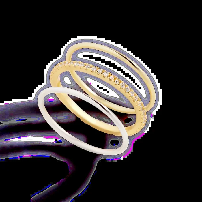 Gold and Silver Stacking Ring Set